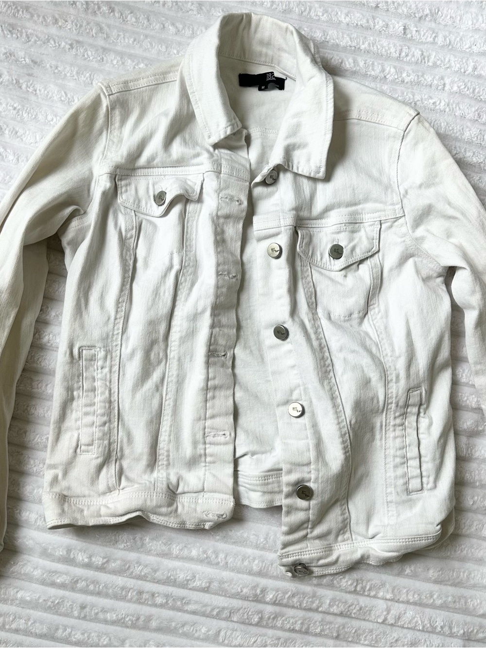 1822 Denim White Jean Jacket - Button-Front Trucker